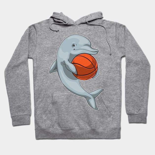 Dolphin Basketball player Basketball Hoodie by Markus Schnabel